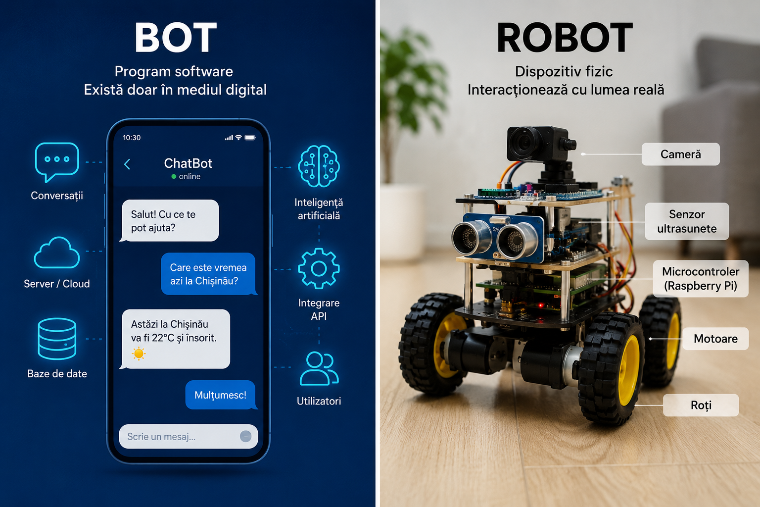 O mică comparație Bot vs Robot.