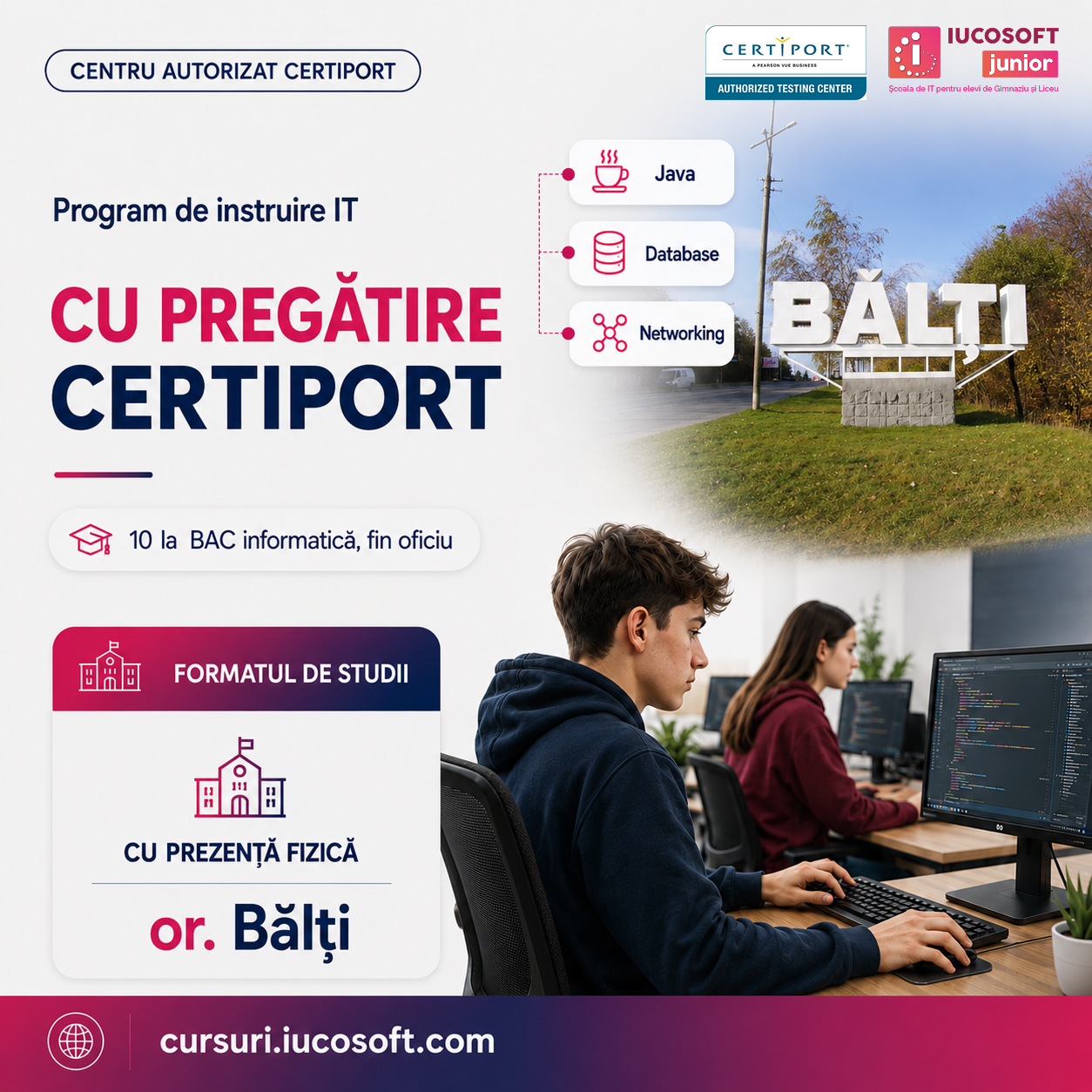 Curs de programare Java cu pregătire Certiport (Java, Baze de date, Rețele) Septembrie Bălți - Offline