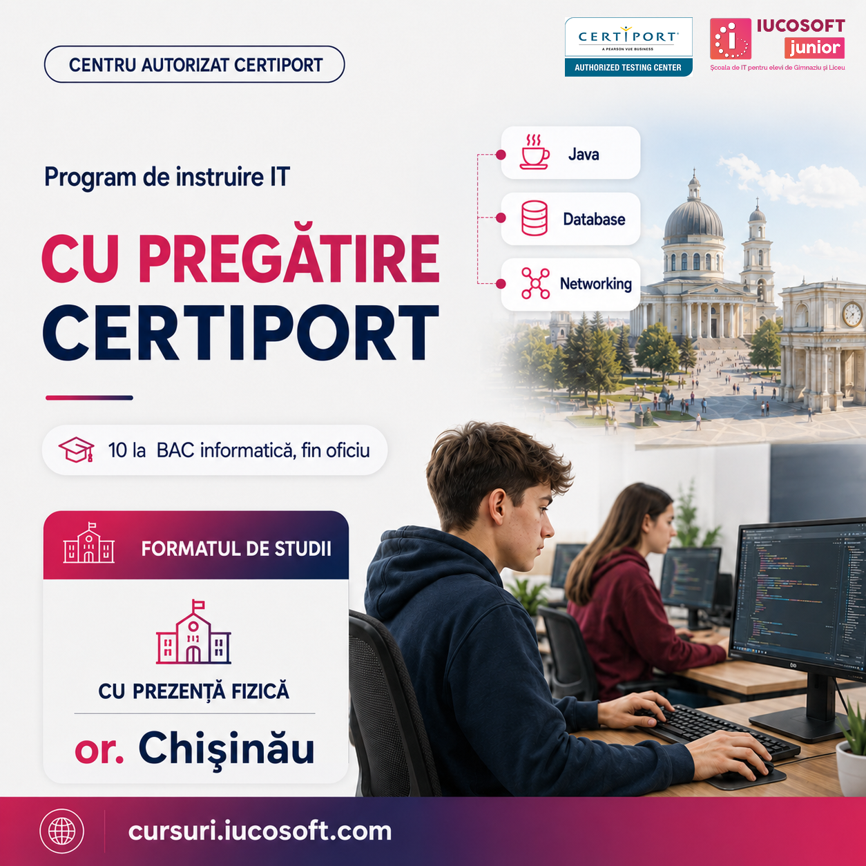 Curs de programare Java cu pregătire Certiport (Java, Baze de date, Rețele) Septembrie Chișinău - Offline